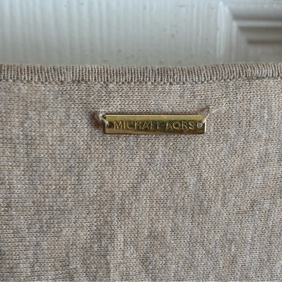 Michael Kors Tan Asymmetrical 3/4 Sleeve Sweatshirt - Picture 6 of 9